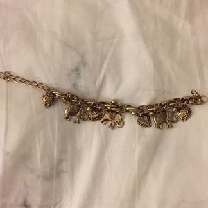 Elephant and heart charm bracelet